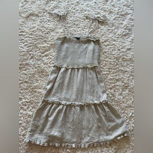 Tan Summer Tie Strap Dress Sz M